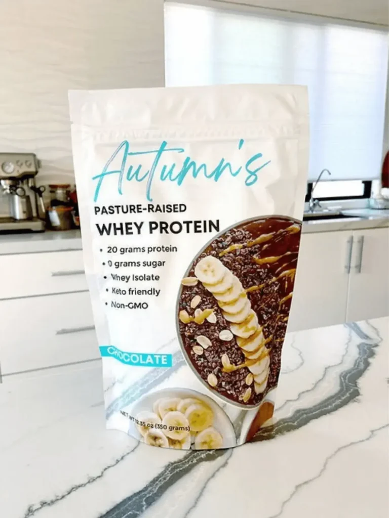 Autumn's pasture-raised whey protein in chocolate.