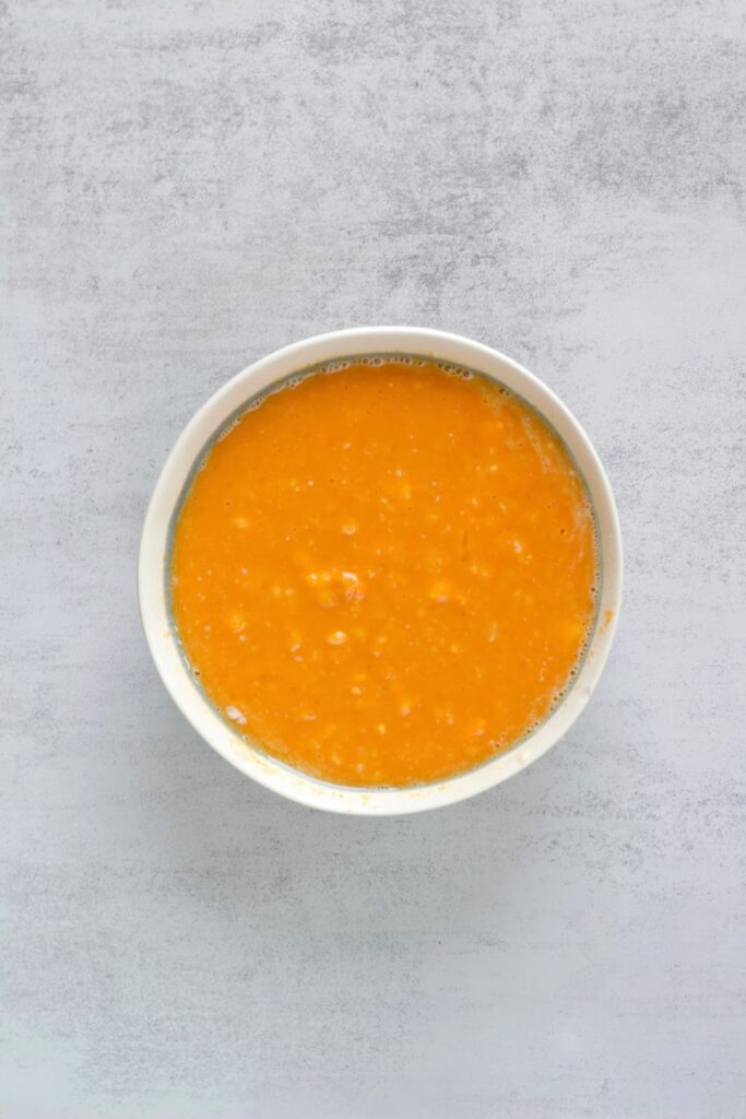 wet ingredients for protein pumpkin muffin