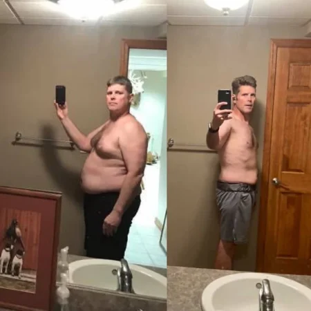 Testimonial before and after photos from The 21 Day Intermittent Fasting Program.