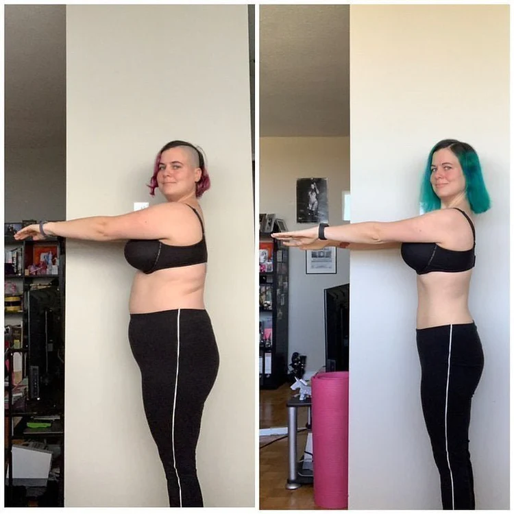 Testimonial before and after photos from The 21 Day Intermittent Fasting Program.