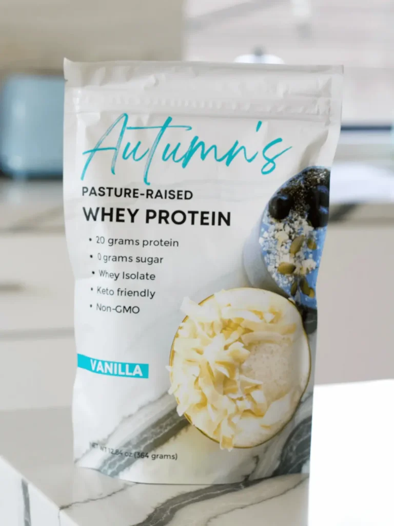 Autumn's pasture-raised whey protein in vanilla.