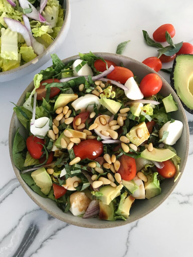 high protein caprese salad