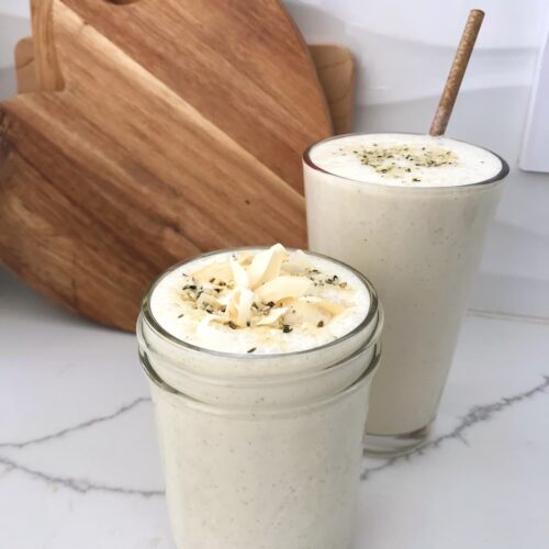 sunrise surprise protein smoothie in a glass