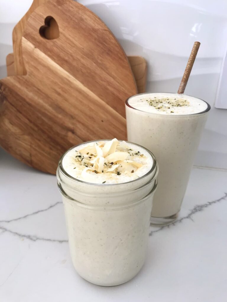 sunrise surprise protein smoothie in a glass