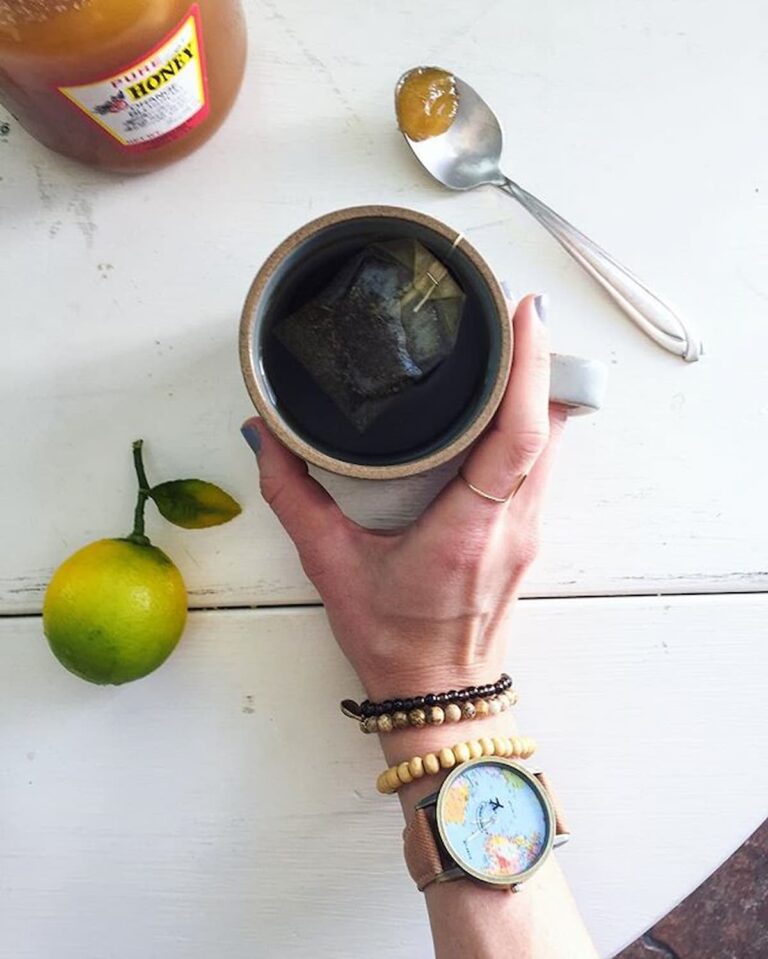 tea with honey and a lemon