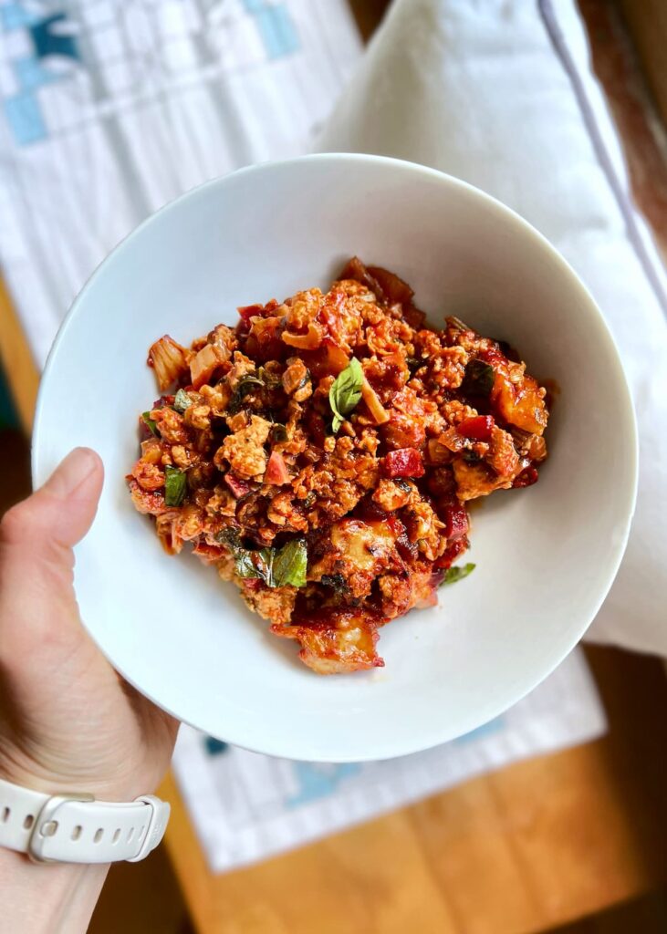 unstuffed cabbage roll in a bowl