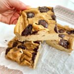 vanilla chocolate chip protein pancake bar slice