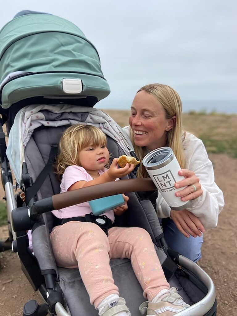 autumn bates on a walk with her daughter