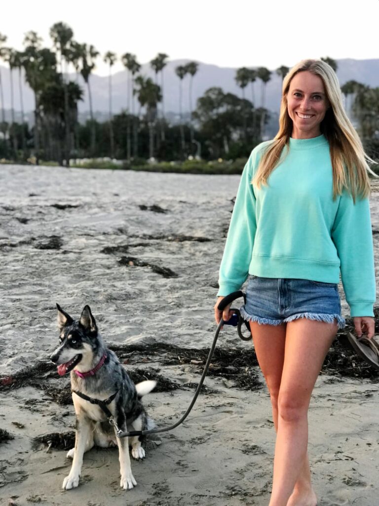 autumn bates walking a dog