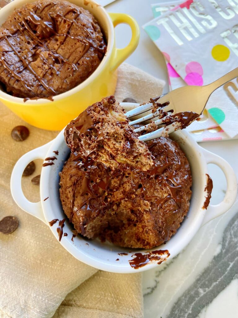 brownie protein mug cake bite