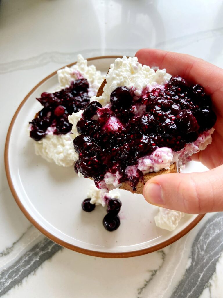 blueberry cottage cheese toast