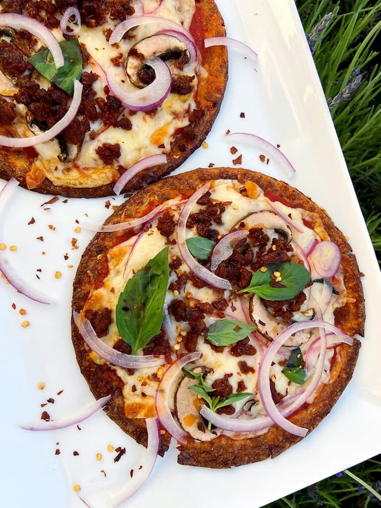 healthy pizza on a plate