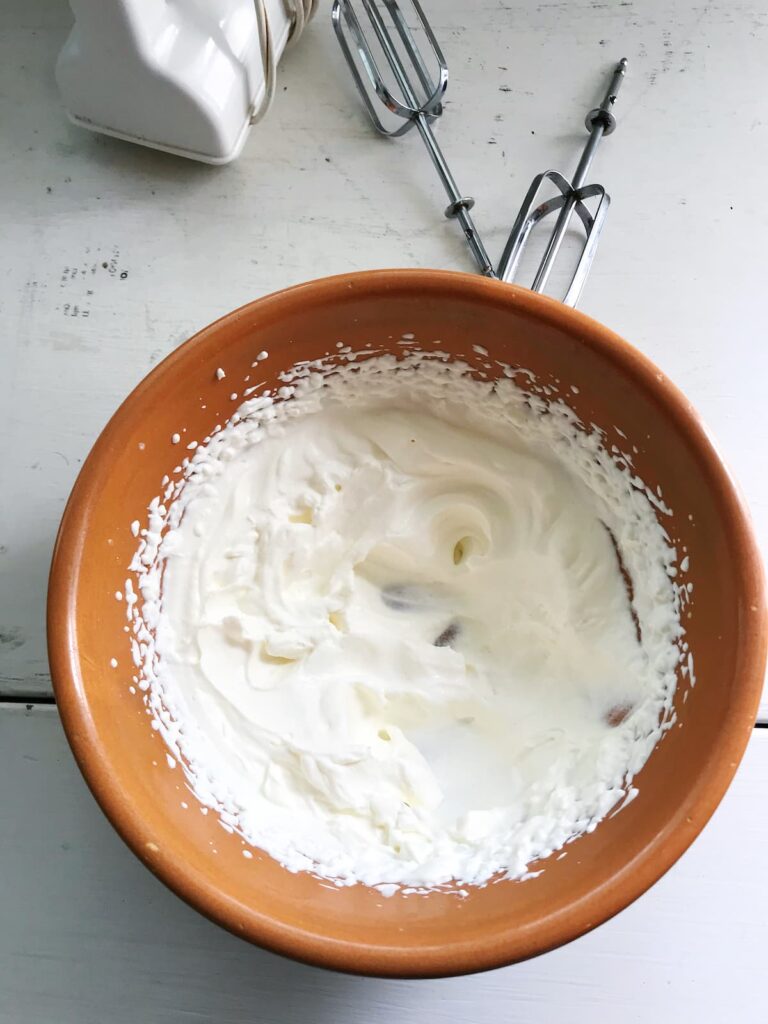 healthy whipped cream in a bowl