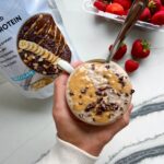 chocolate peanut butter high protein chia pudding in a cup