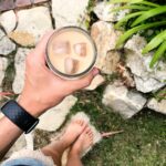 healthy iced chai in a glass with ice