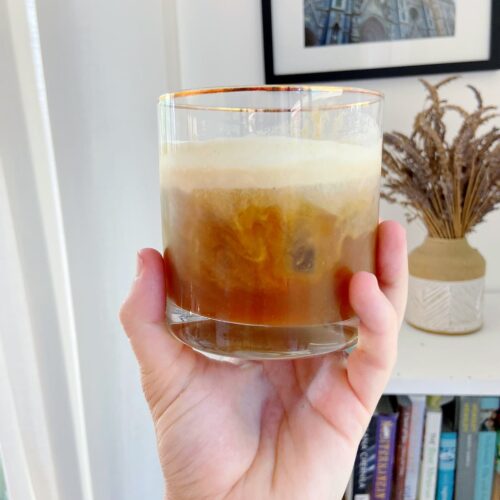healthy pumpkin cream cold brew held up