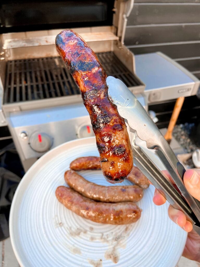 grilled bratwurst close up