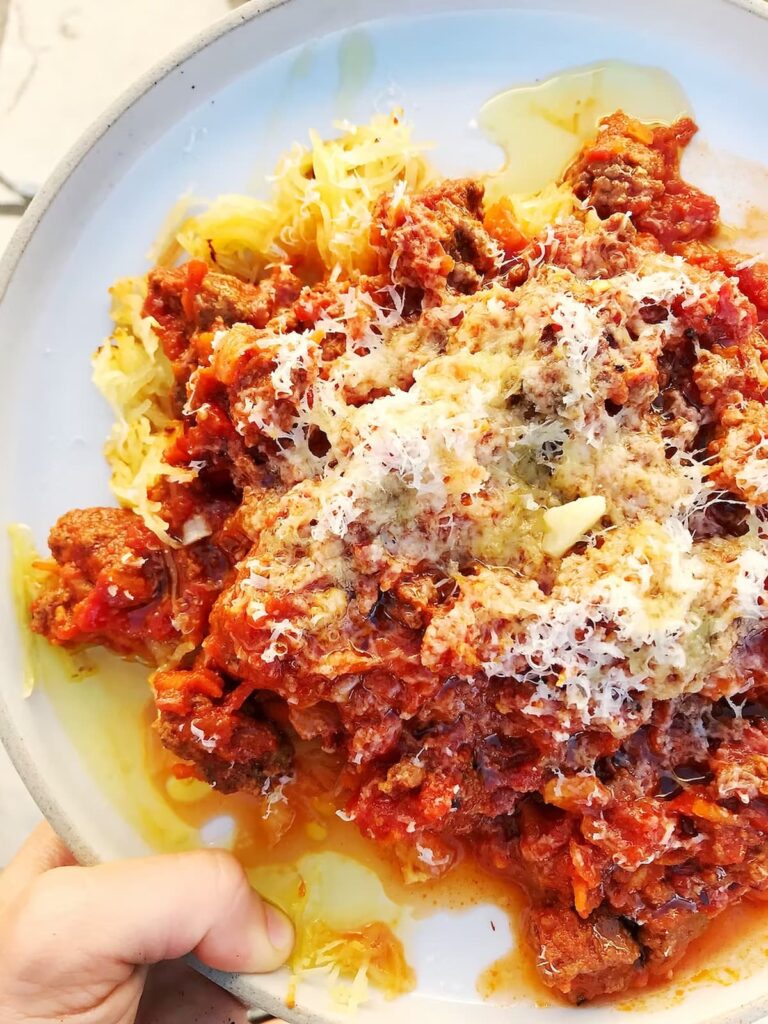 spaghetti squash bolognese