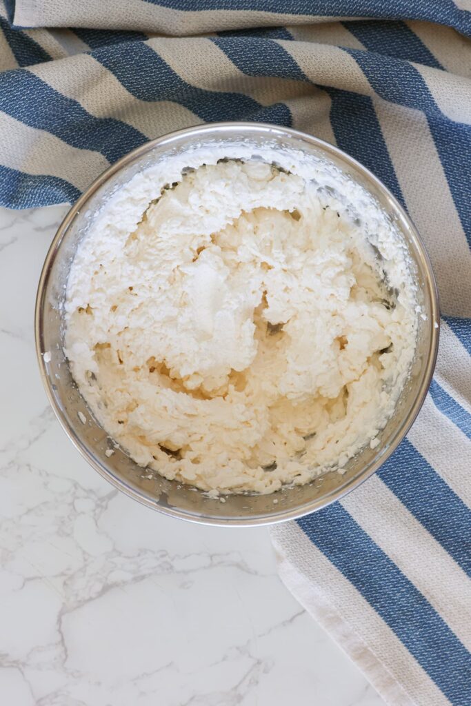 whipped cream in a bowl
