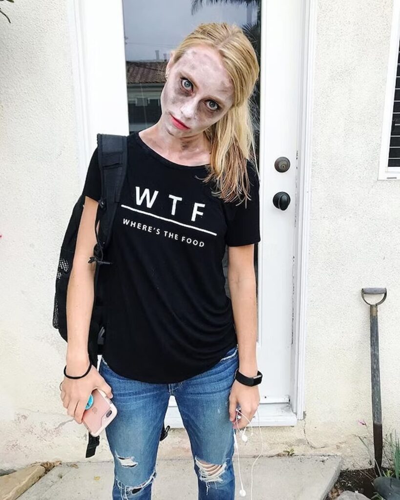 autumn bates in a zombie costume