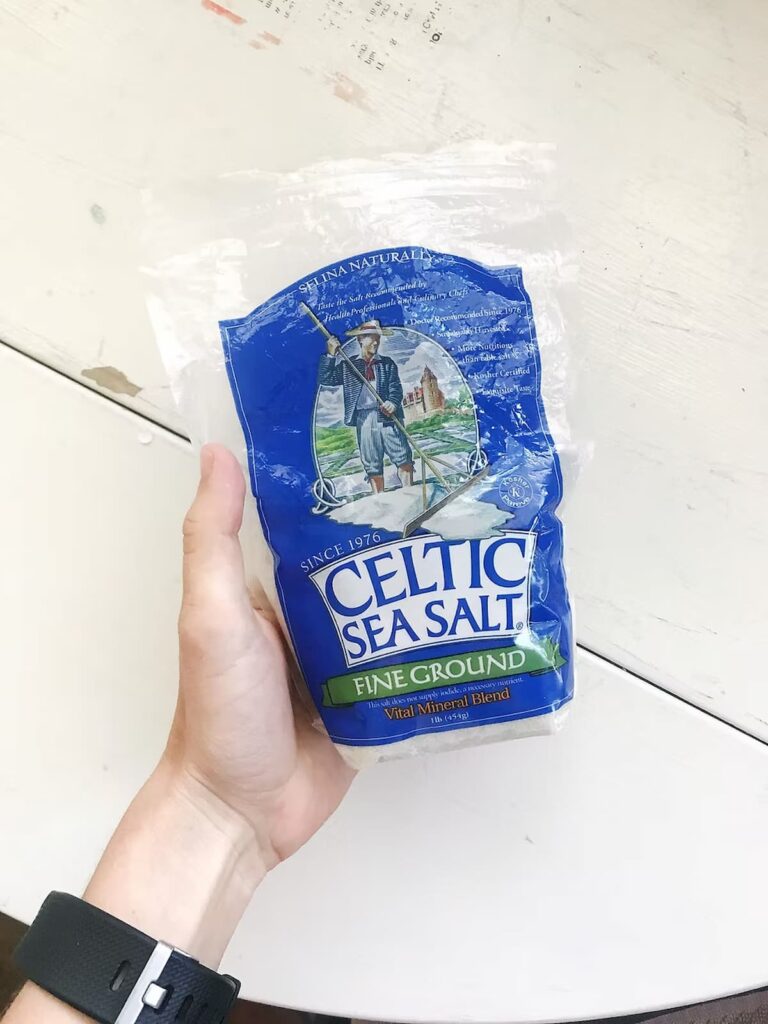 a bag of celtic sea salt