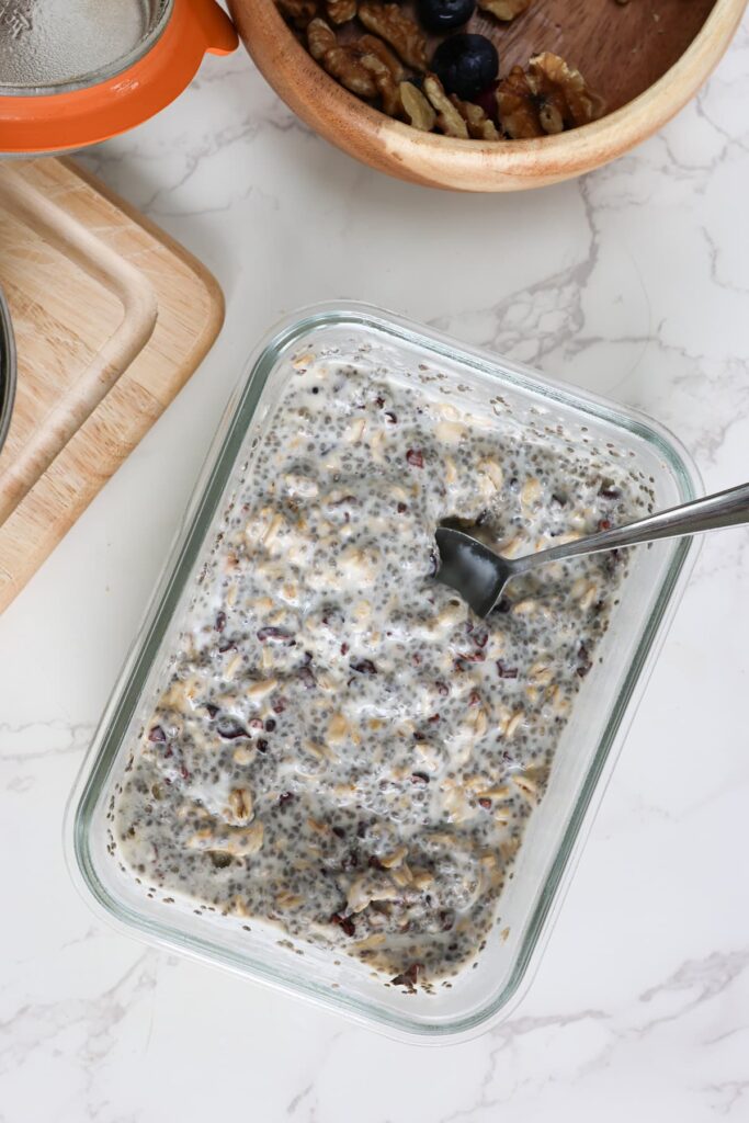 high protein overnight oats after it has been sitting overnight