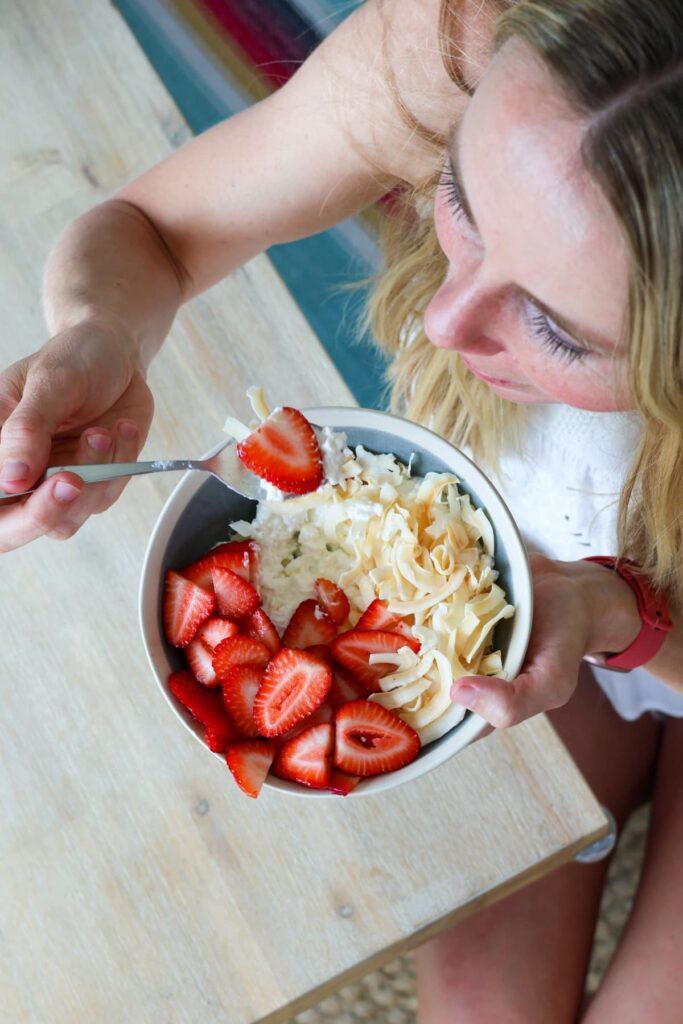 strawberry cottage cheese bowl