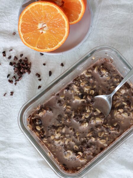 chocolate orange high protein overnight oats