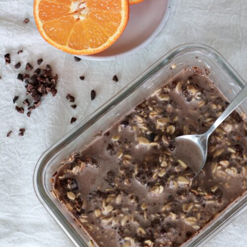 chocolate orange high protein overnight oats