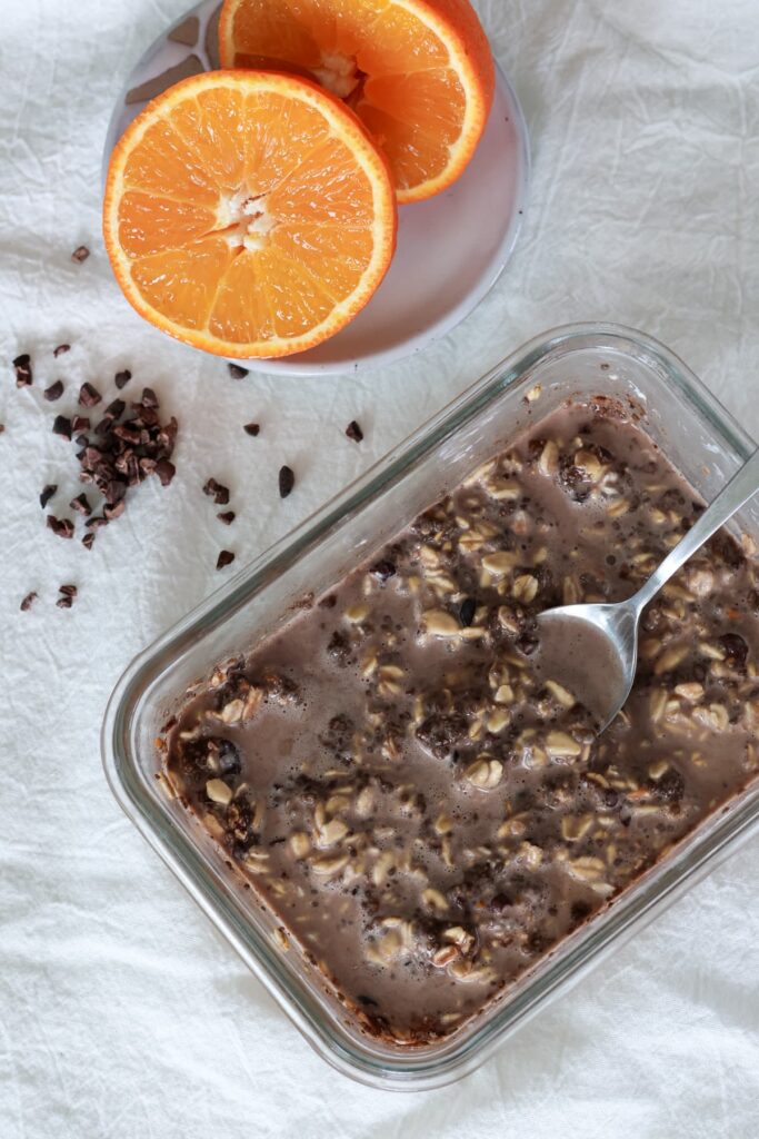 chocolate orange high protein overnight oats