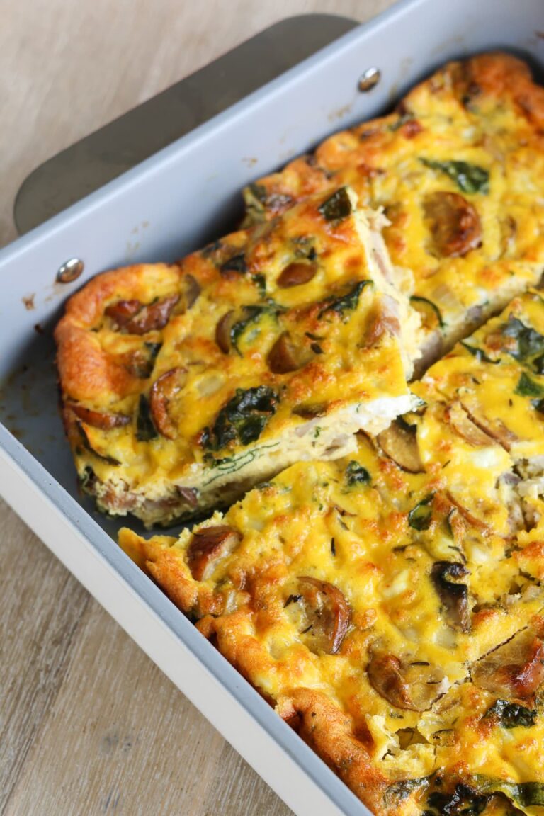 cottage cheese egg bake recipe in a baking dish