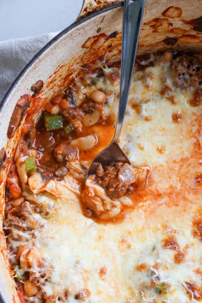 pizza beans high protein in a pot